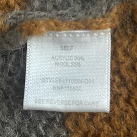 Lush Vintage Pumpkin/Gray Striped Sweater/Cocoon - Picture 6 of 7